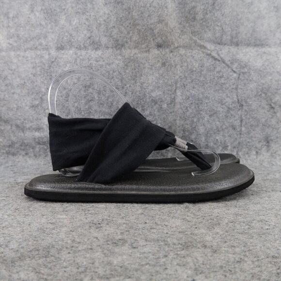 Sanuk Shoes Womens 7 Sandal Yoga Sling Comfort Active Flats Active Black Pull On - Picture 2 of 14